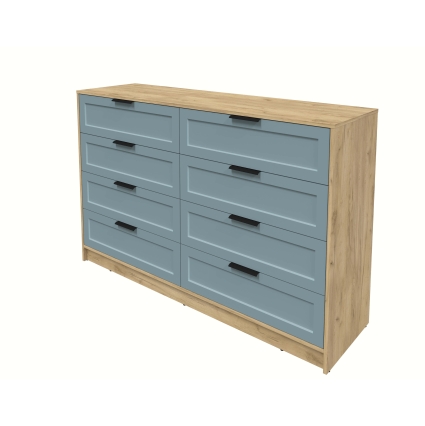 Kомод Тренд КТ-К157 (Дуб золотой ЛДСП/ Океан ЛМДФ) Ш1565 В1020 Г451 Kомод Тренд КТ-К157 (Дуб золотой ЛДСП/ Океан ЛМДФ) Ш1565 В1020 Г451